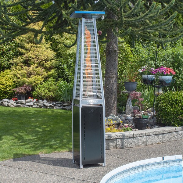 Flame Patio Heater, Black Silver